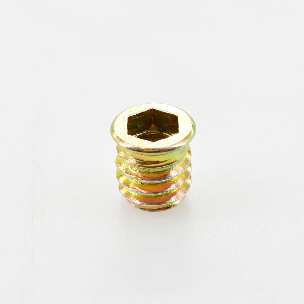 50pcs M4 Zinc Alloy Hex Head Insert Nuts - Furniture Fasteners For Wood, Plywood, MDF