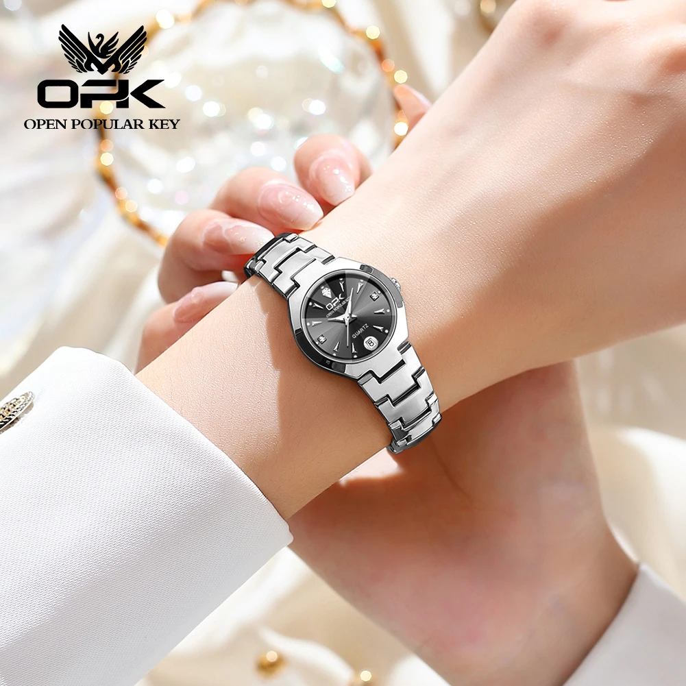 OPK 8105 Couple Watch Top Luxury Brand Male Female Couple Quartz Watch Classic Waterproof Date Week Reloj He or Her Gift