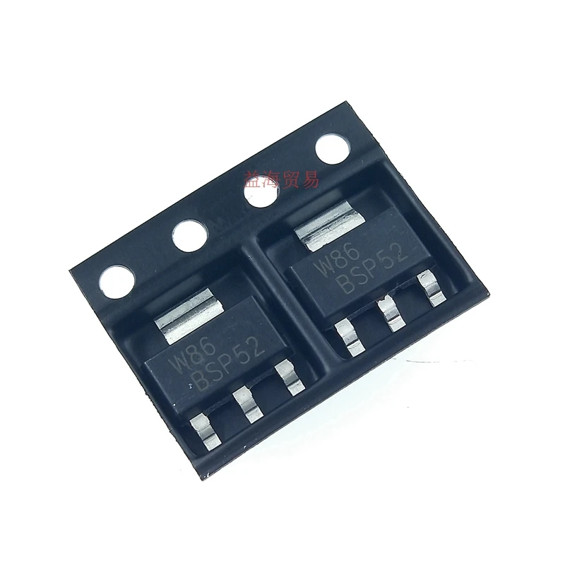 

100PCS/LOT NEW ORIGINAL BSP52 SOT-223 SMD 1A 80V NPN MOSFET