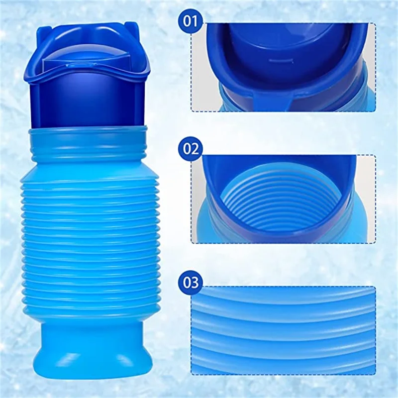 Shrinkable Emergency Urinal 750ML Outdoor Portable Urine Bag Reusable Urine Bottle Women's Telescopic Urina Travel Essentials portable urine bag