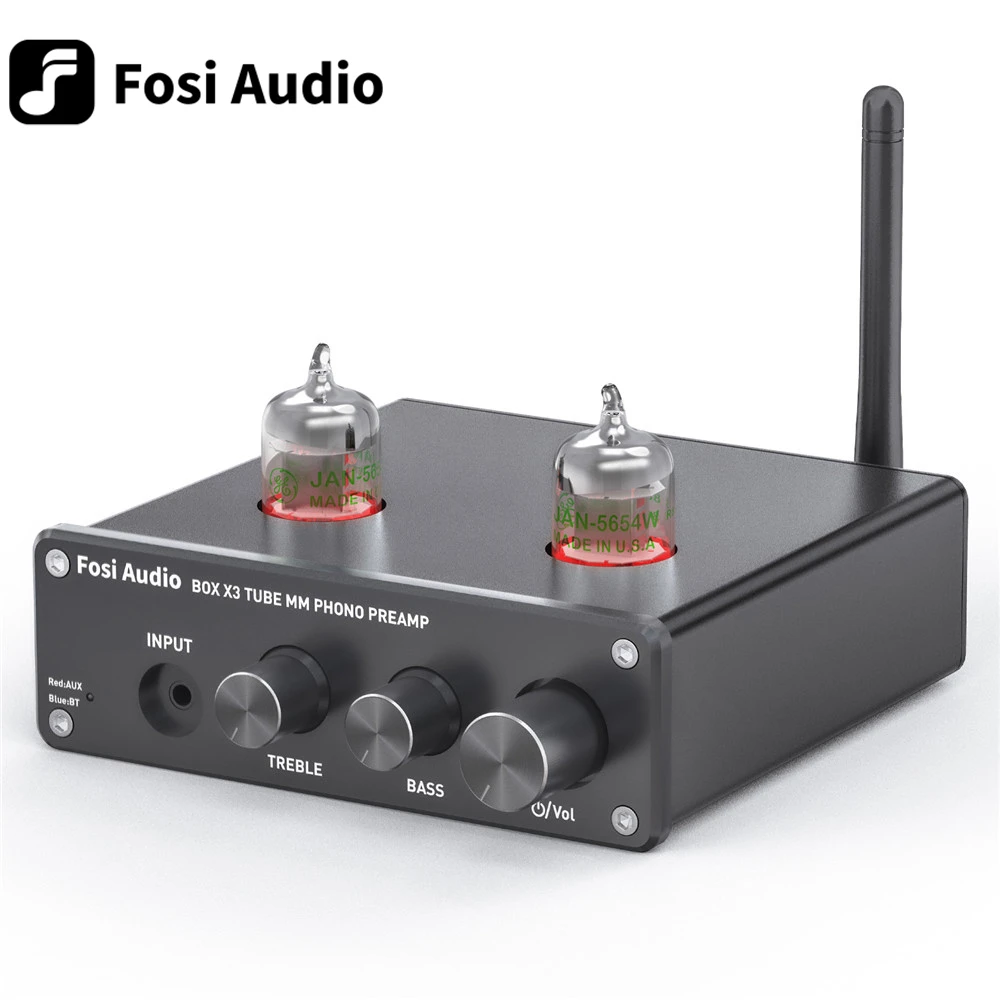 Fosi preamplificador Bluetooth para tocadiscos, amplificador de con tubo de vacío de 5654W, caja HiFi X3|Amplificador| - AliExpress