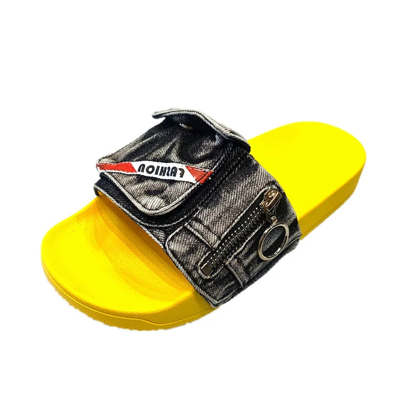 

Fashion Denim Slippers Women Flat Shoes Summer Peep Toe Sandals For Women Free Shipping Leisure Flip Flops Ladies Slides 2023