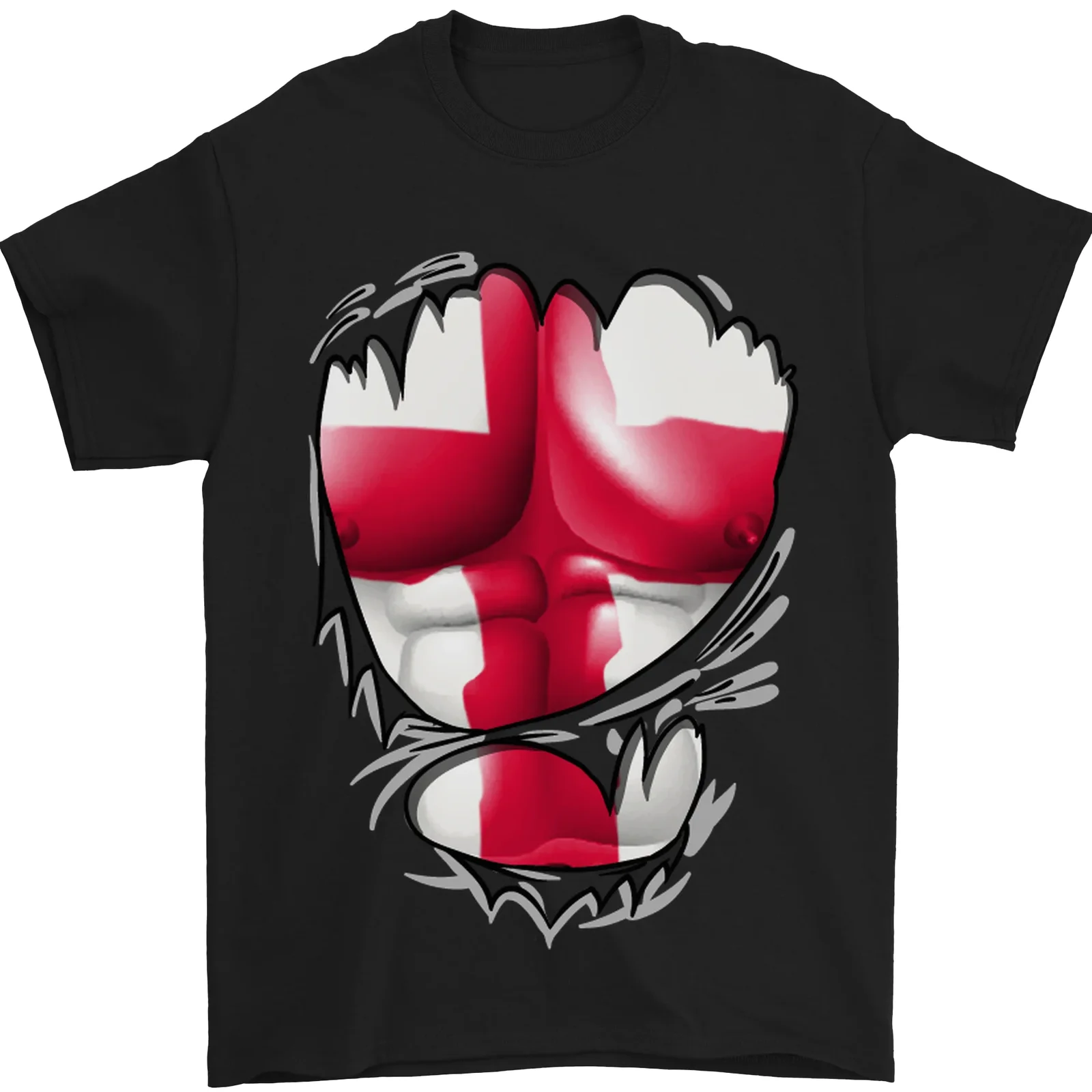 T-Shirt In Cotone 100% Con Bandiera Incrociata Inglese Gym St George