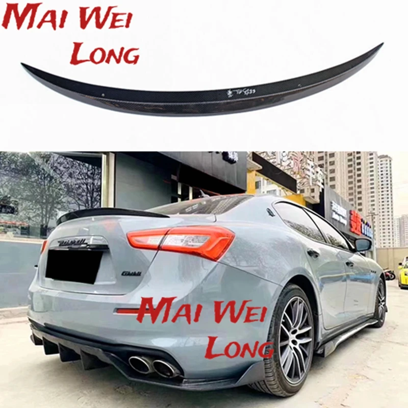 

For Maserati Ghibli Carbon Fiber Rear Spoiler Trunk Wing Wald Style 2014 2015 2016 2017- Up