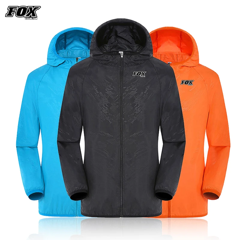 Fox Cycling Team Jackets Hooded Men Riding Waterproof Cycle Clothing