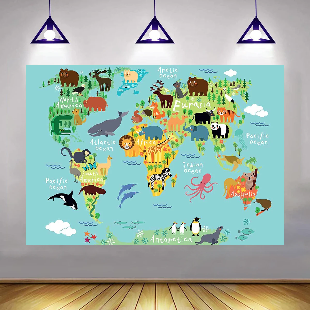 FamousAnimalAroundTheWorldHappyBirthdayPhotographyBackdrop