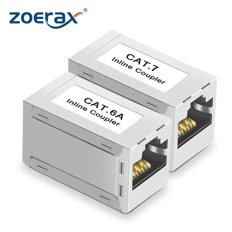 High-Speed RJ45 Ethernet Coupler Extender, Female-to-Female Connector