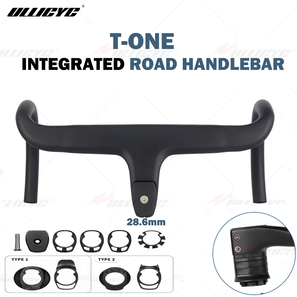 Guidon Vélo Route Carbone Intégré Avec Potence - Tige 28.6 Mm Longueur 420 Mm Neuf