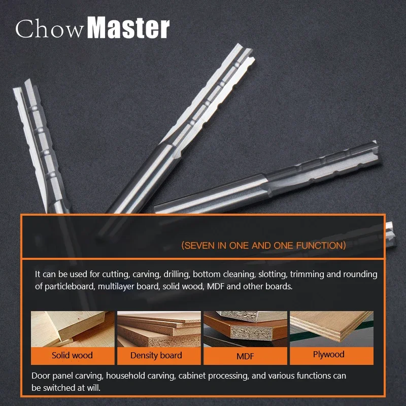 Router Bit Slot Milling Cutter 3 Flutes Cutting Straight Router Bit Woodworking Carving CNC Trimming Slot Bits Milling Cutter For Wood Bottom Cleaning End Mill