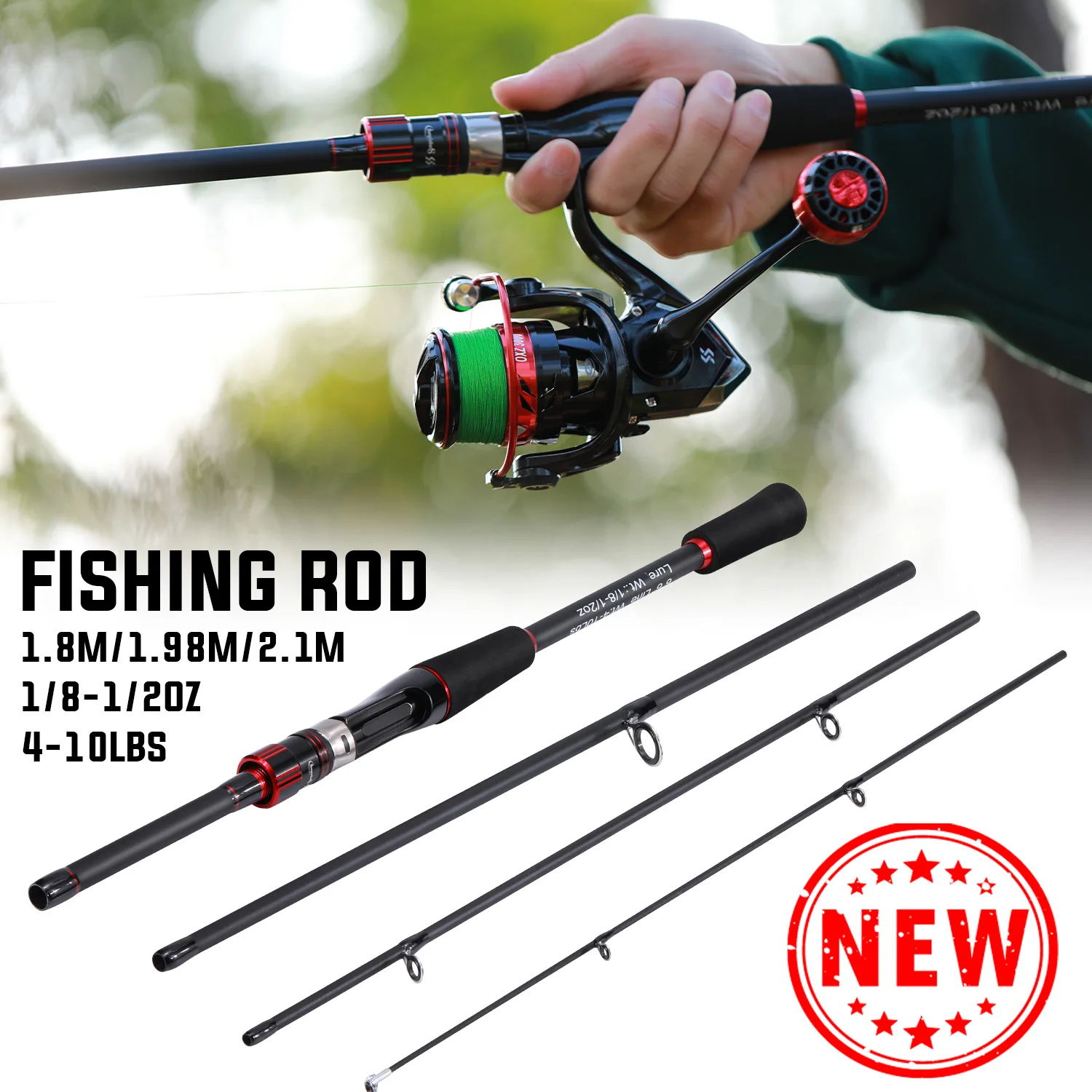 釣り竿、格納式カーボンファイバー釣り竿、超軽量ショート、快適