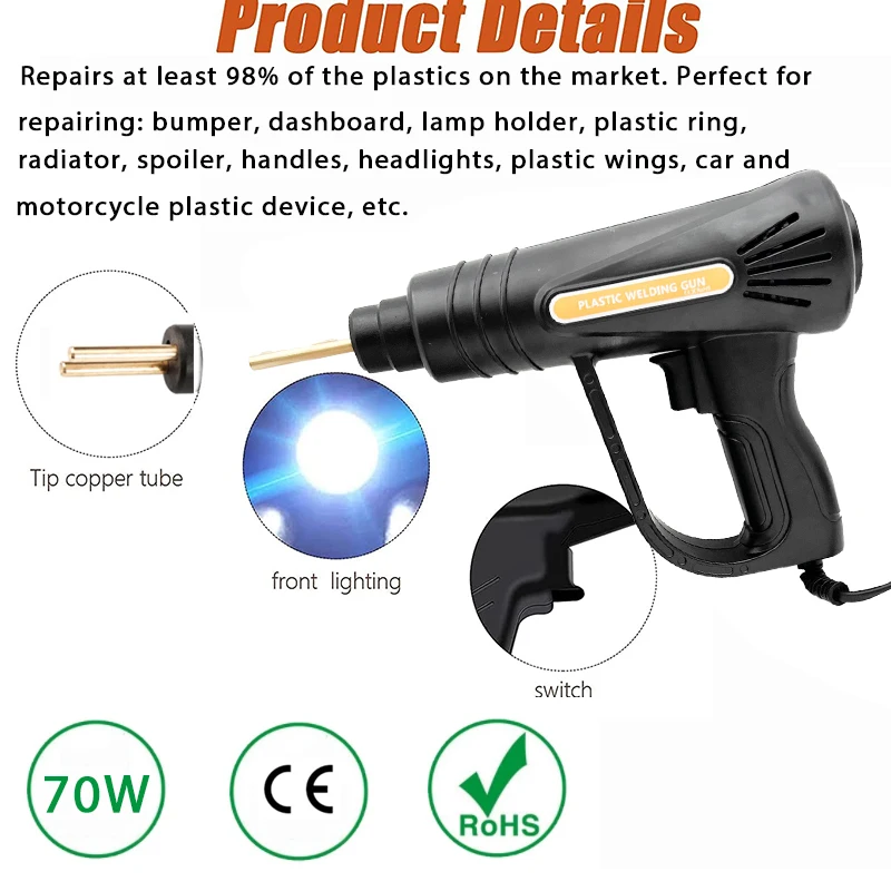 

70W 4 Wave Staples Hot Stapler Plastic Welding Welding Machine Car Bumper Repair Kit Plier Repairing Machine Welder Gun Repair