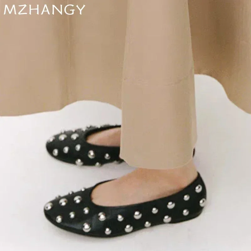 Women Flats Shoes Shallow Casual Loafers Shoes Spring Fashion Leather Sandals Trend Walking Dress Cozy Brand Mujer De Zapatillas 4