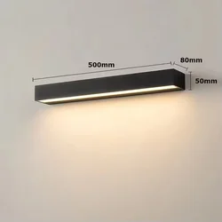 Sleek Outdoor Waterproof LED Wall Lamp for Courtyards and Balconies (50CM Warm Light)