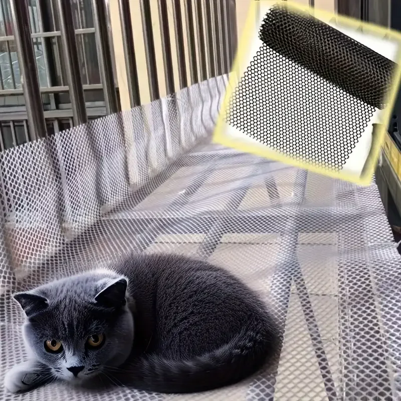 Durable Cat Balcony Safety Net, Plastic Mesh Guardrail for Pet Protection, Prevents Falls & Ensures Safe Resting Spaces for Cat Durable Cat Balcony Safety Net, Plastic Mesh Guardrail for Pet Protection, Prevents Falls & Ensures Safe Resting Spaces for Cat