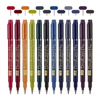 12PCS/Set Retro Calligraphy Pen Brush Markers Signature Lettering Fine Liner Pen Art Marker rawing Manga coloring Design Sketch 1