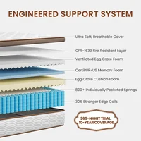 Premium Queen Mattress 14 Inch - Hybrid Mattress with Advanced Pocket Spring Technology - Pain Relief and Motion Isolation 2