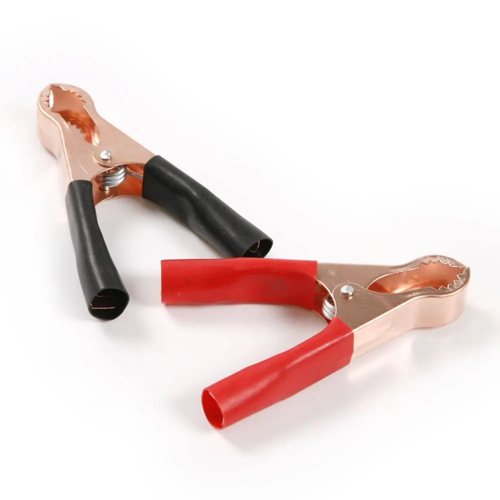 2Pcs 50A Red + Black 80mm Crocodile Car Caravan Van Battery Test Lead Clips Alligator Clips Connector Plug Power