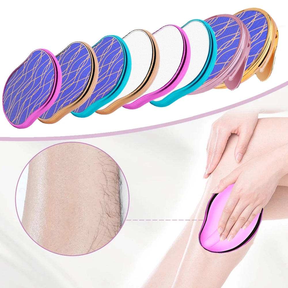 Reusable Crystal Hair Eraser Physical Bleame Hair Removal Tool Painless Safe Epilator Body Remover Depilation Glass Shaver