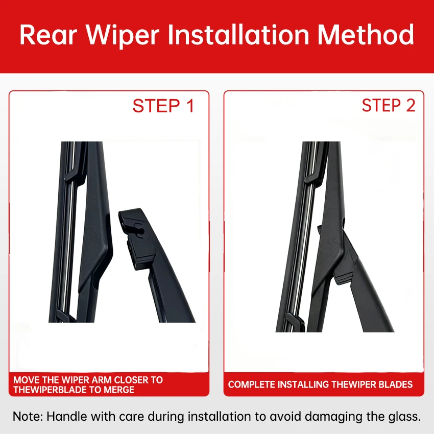 Durable 12 Rear Windshield Wiper Arm & Blade Set - ABS Metal Auto Parts