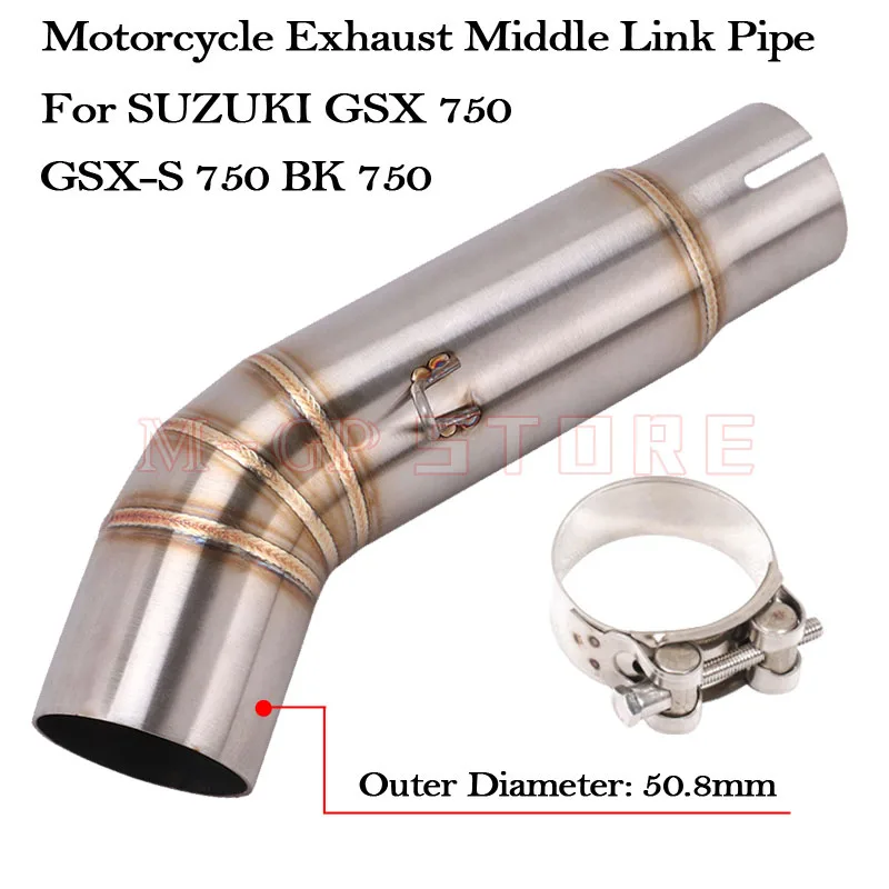 thumbnail image 2 of For Suzuki GSXS750 GSR750 BK750 Exhaust Tips Silencer 370mm Mid Link Pipe System 2 of 14