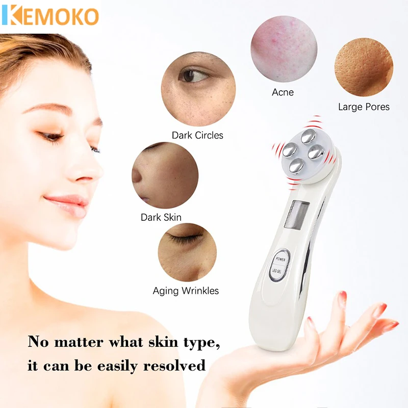 

5-in-1 LED Photonic Facial Lifting Radiofrequency Face Massagers Tightening Facial Mesotherapy Electroporation Skin Beauty