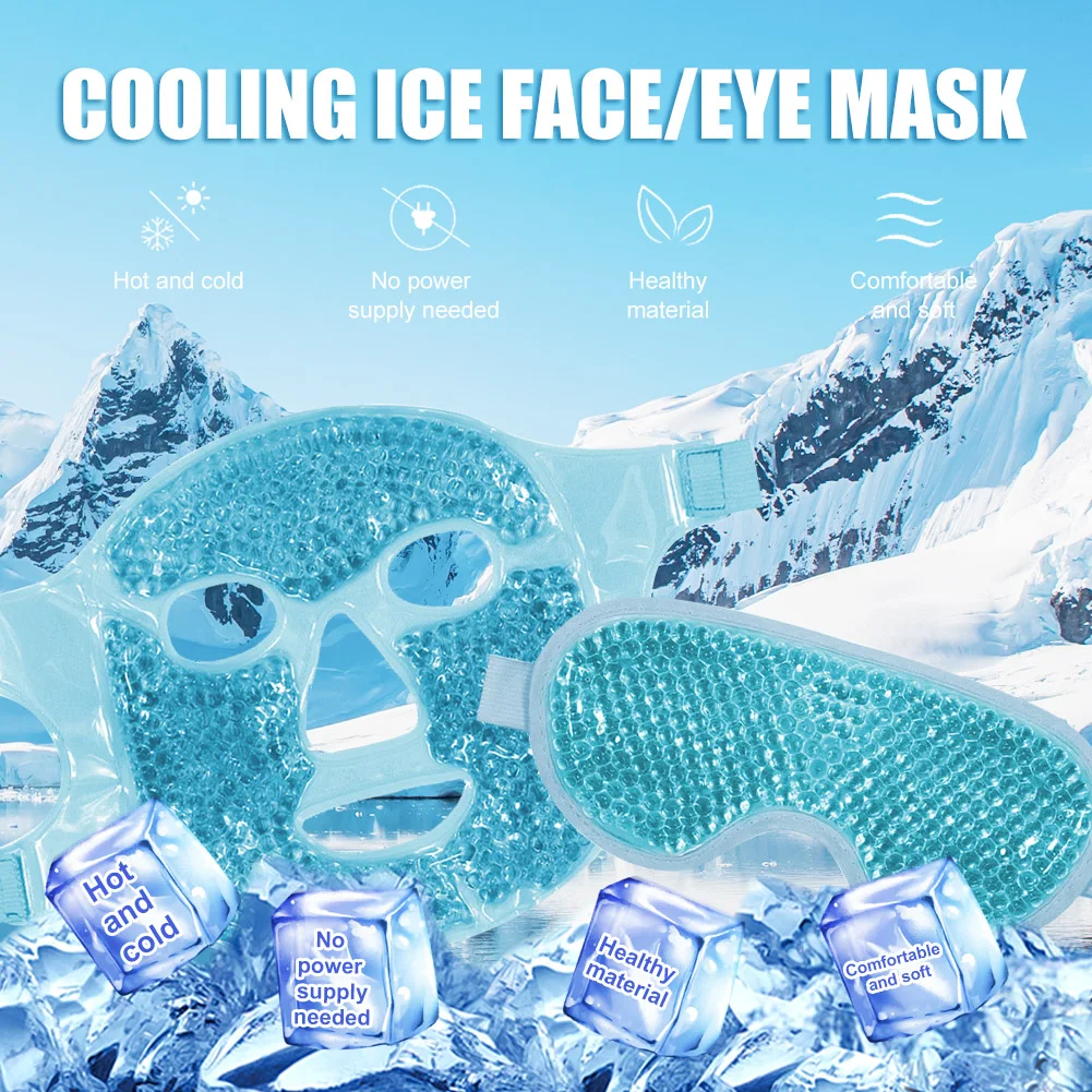 Masque rafraîchissant pour les yeux Gel Ice Hood, bandeau à compresse  chaude et froide pour les maux de tête, spécifications : double couche  (bleu)