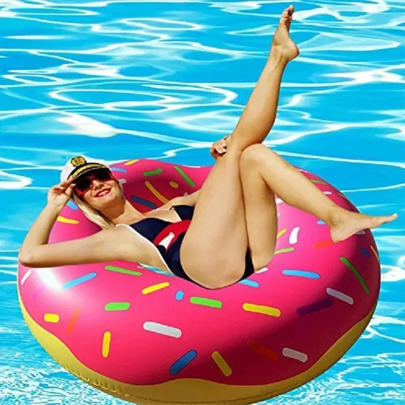 Summer Inflatable Toys Doughnut Swimming Ring Cartoon Air Mattress Outdoor Beach Pool Water Toys Floating 90# Inflatable Bed 5