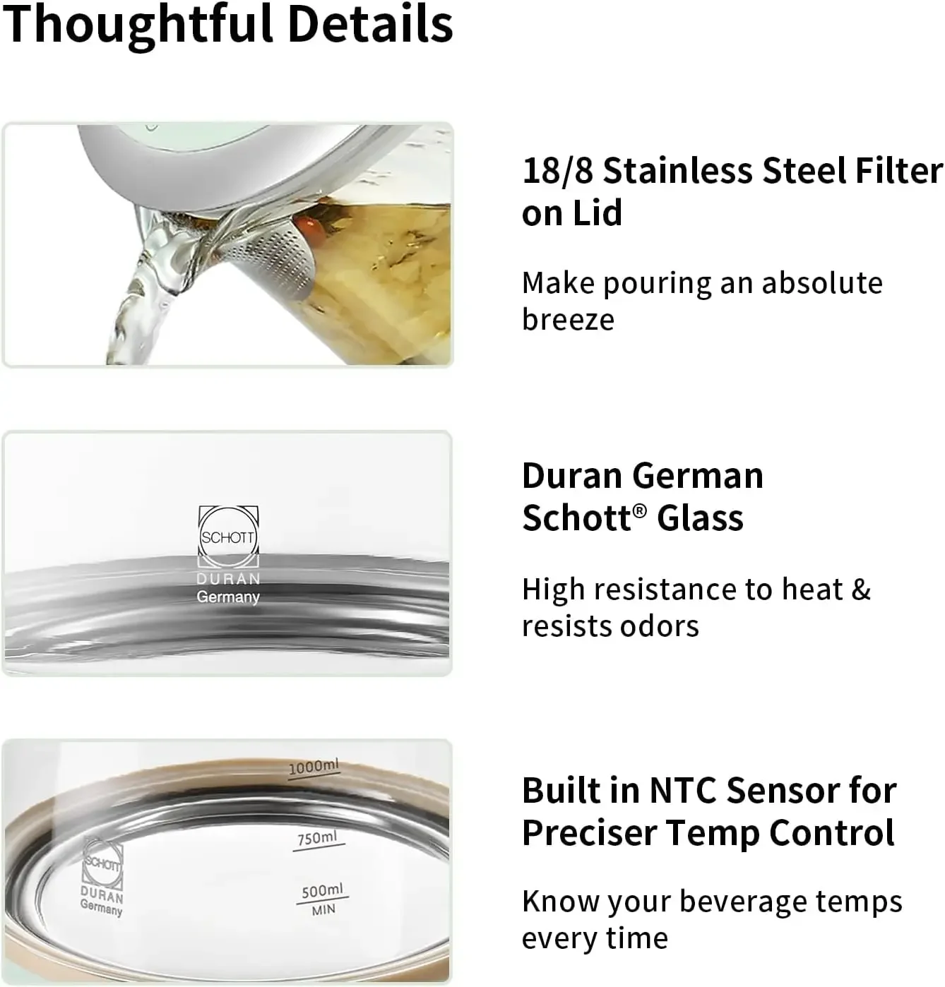 Health Pot K2763 Lite, Glass Electric Kettle for Tea & Coffee, Hot Water Boiler and Wamer with Stew Pot, Temperature Con 5