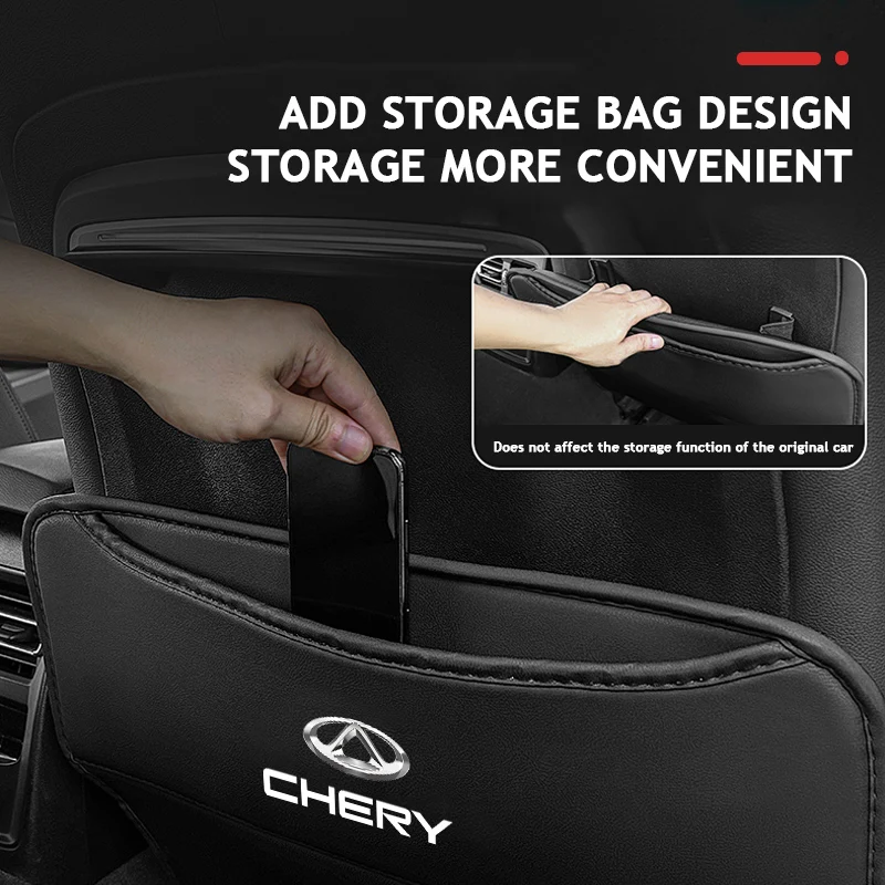 1 PCS Car Anti Kicking Pad Leather Seat Back Cover Protector For Chery Tiggo 5 2 3 7 PRO 8 5X IQ QQ Fulwin Face Arrizo A1 A3 A5