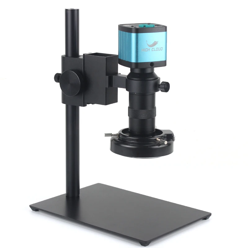 48Mp 4K 2K Hdmi Usb Industrial Digital Video Microscope Camera + Zoom 130X C-Mount Lens Usb Led Ring Light Per Riparazione Saldatura