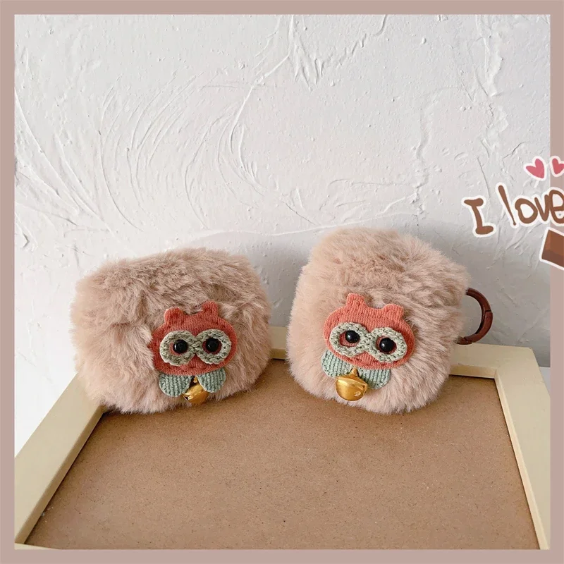 Owl Hooters Winter Soft Fluffy Fuzzy Warm Case Per Apple Airpods 2 3 Generation Cover Per Airpods Pro 2Nd Gen Per Air Pods