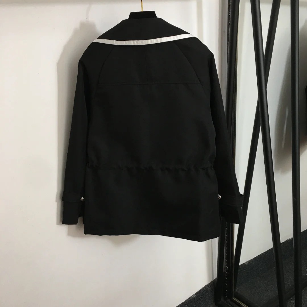 

2023 Autumn/Winter New Polo Collar Contrast Embroidery True Logo Fashion Versatile Suit Windbreaker Coat