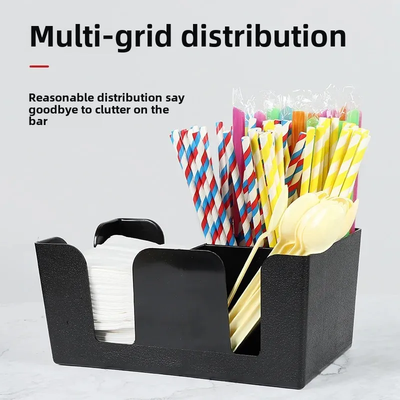 Multi-Functional Tissue Box For Tea Shops Coffee Restaurants Bar Straw Box Storage Organizer Box Suitable For Tea Shop Tools 3