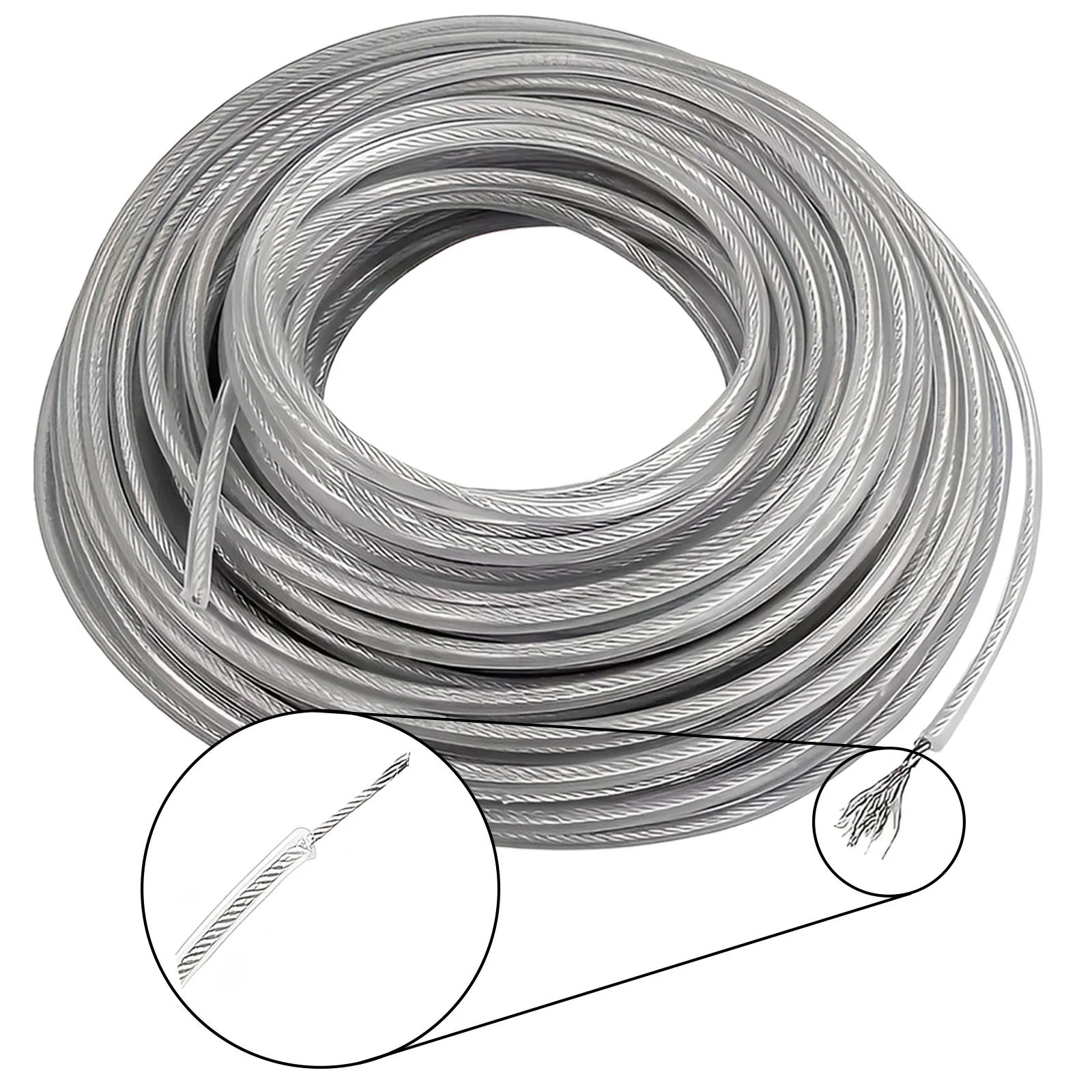 2.0/2.4/2.7/3.0/4.0mm*5/10/15m Grass Trimmer Line Steel Strimmer Line Spiral Brush Cutter Rope Mower Accessories Garden Tool