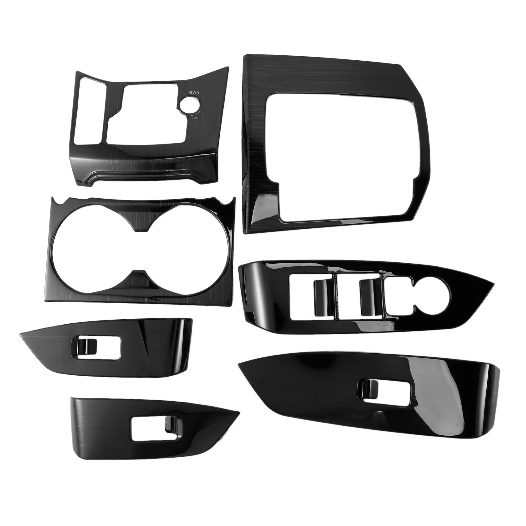 7Pcs Car Gear Shift Console Panel Cover Trim Cup Holder Cover Door Window Switch Cover Per Mazda Cx-5 Cx5 2017-2020 Lhd