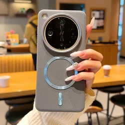 Luxury Matte Frosted Leather Texture Magnetic Case - Anti - drop Protective Cover - OPPO Find X8s (GRAY)