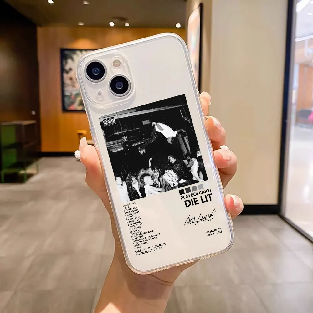 thumbnail image 1 of Playboi Carti rapero funda de teléfono transparente para IPhone 11 12 14 15 Pro Max XS MAX XR X 13 Mini 7 8 Plus funda de silicona suave, 1 of 4