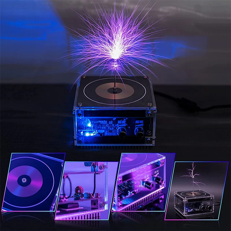 

Bluetooth-compatible Music Tesla Coil AC110-240V 120W Palm Tesla Coil 10CM High Frequency Voltage Pulse Electric Arc Generator
