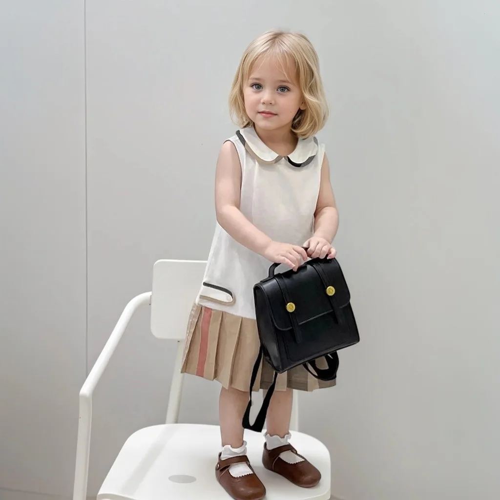 Girls Dress2026 New Summer Toddler Kids Cotton Dresses Baby Pleated Dress Lovely Children Clothes Turn-down Collar Girl Tennis Sbdc9be8636424a77b0d9a1456132acdbT