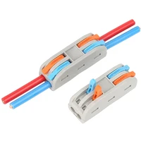 10PCS  PCT Quick Wire Push-in Connector 2 in 2 Out 2-Position Splice Terminal Block for Universal Electrical Cable Durable 5