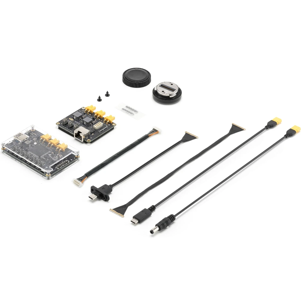 Vue rapprochée du Kit de développement E-Port V2 pour DJI Matrice 400 M400 montrant les ports d'extension.