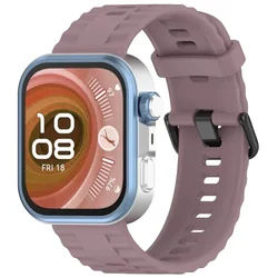 Premium Sport Silicone Replacement Strap for Huawei Watch Fit - Enhanced Comfort and Durability (14 Smoke Purple)
