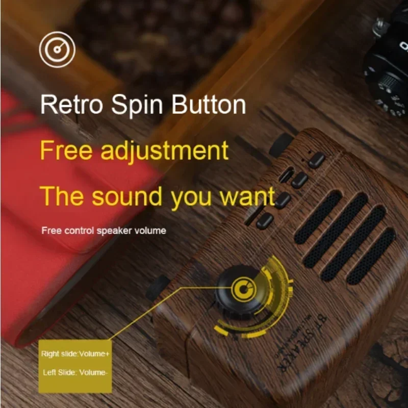 BT01 Retro Bluetooth5.0 Speaker Wooden Old Fashioned Classic Style Strong Bass Enhancement Loud Volume Sound Box With FM Radio 4