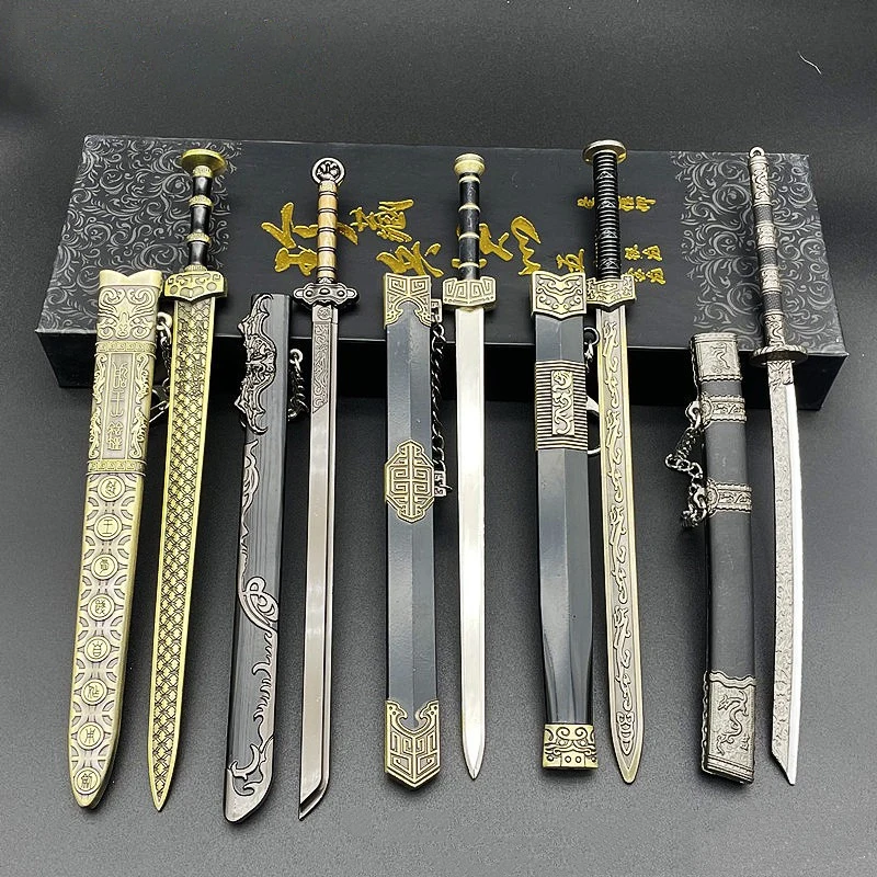 Description Picture 5 of itemFake Sword Miniatures Retro Mini Katana Knives Metal Prop Chinese Decoration Home Bedroom Living Room Ornaments Accessories