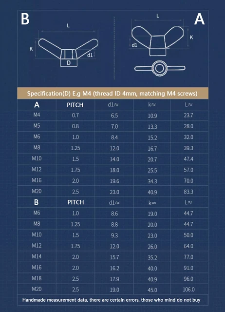 Dado A Alette Elementi Di Fissaggio - M4 M5 M6 M8 M10 M12 - Foto 9