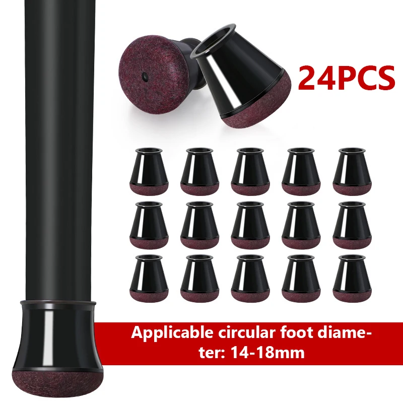 24Pcs round Chair Leg Floor Protectors for Hardwood Floors Silicone Chair Caps Covers Furniture Pads Sliders Wrapped Felt Bottom furniture leg pads chair leg caps chair leg protector furniture foot pads rubber furniture feet pads furniture leg caps furniture foot protector furniture gliders furniture foot mats furniture feet