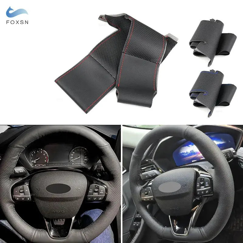 Per Ford Focus (St | St-Line) Fiesta (St | St-Line) Kuga (St-Line) Puma Coprivolante In Pelle Intrecciata Con Cuciture A Mano Per Auto