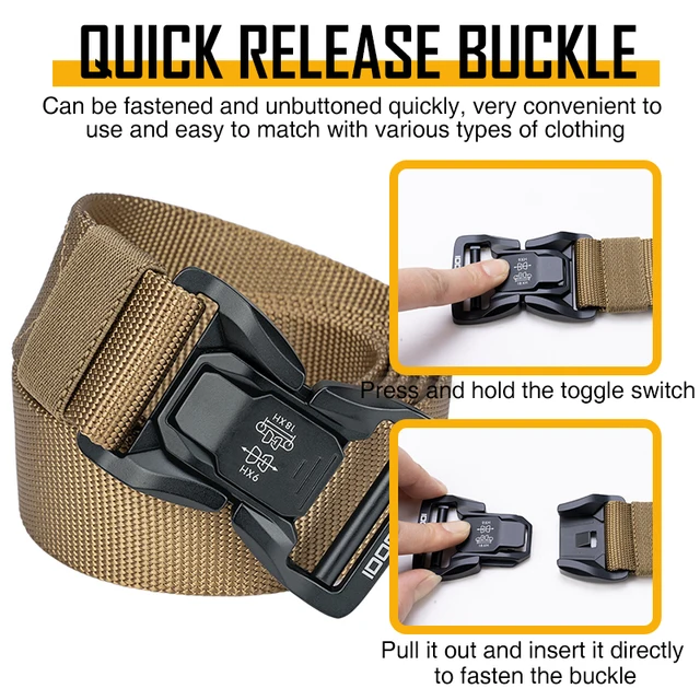IDOGEAR Tactical Belt 1.5" Mens Belt Quick Release Buckle Hunting  Daily EDC 3427 4