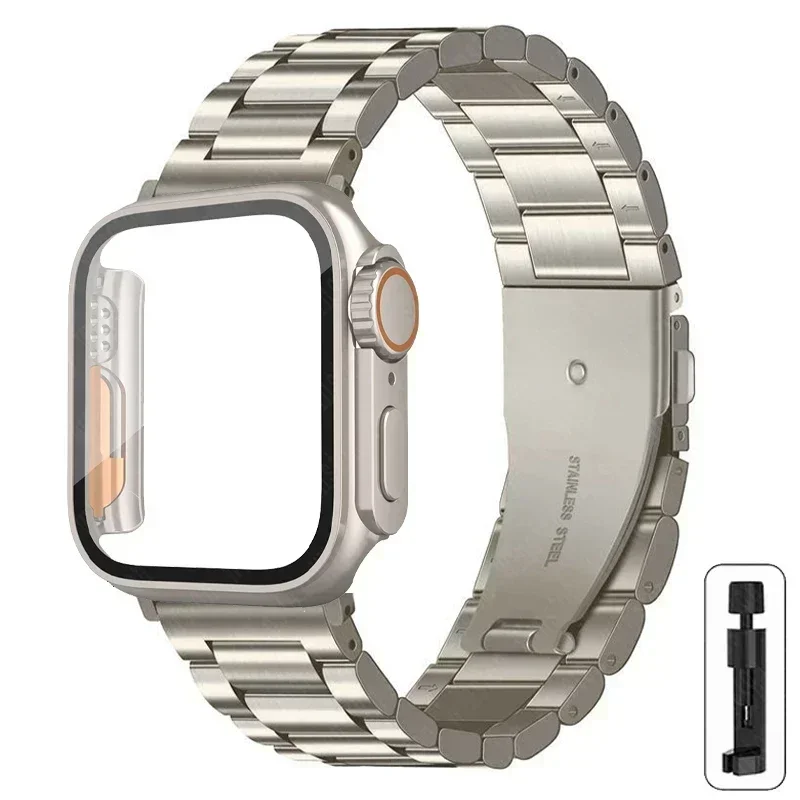 Elegant Stainless Steel Watch Strap with Ultra Case