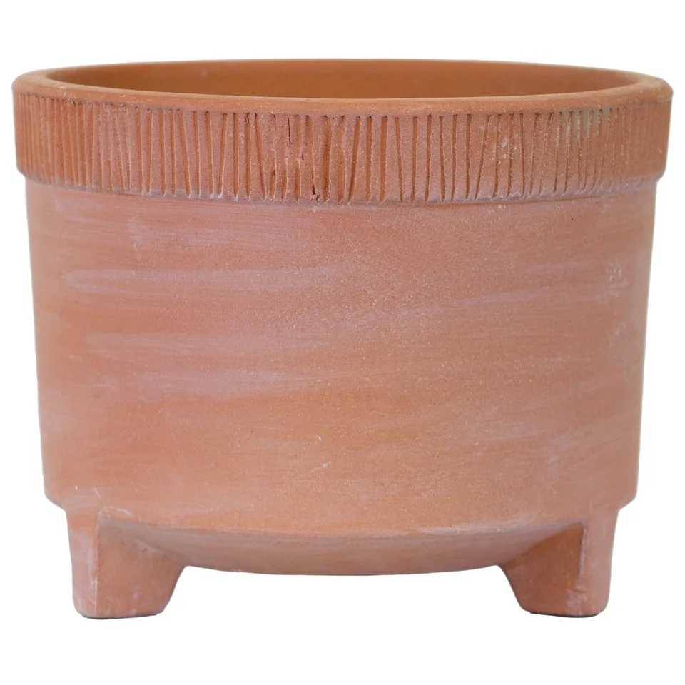 Terracotta Clay Planter Footed Design 10 Inch